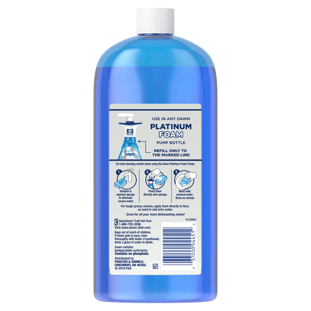 Ultra Platinum Dishwashing Foam, Fresh Rapids Scent, 30.9 Fl Oz