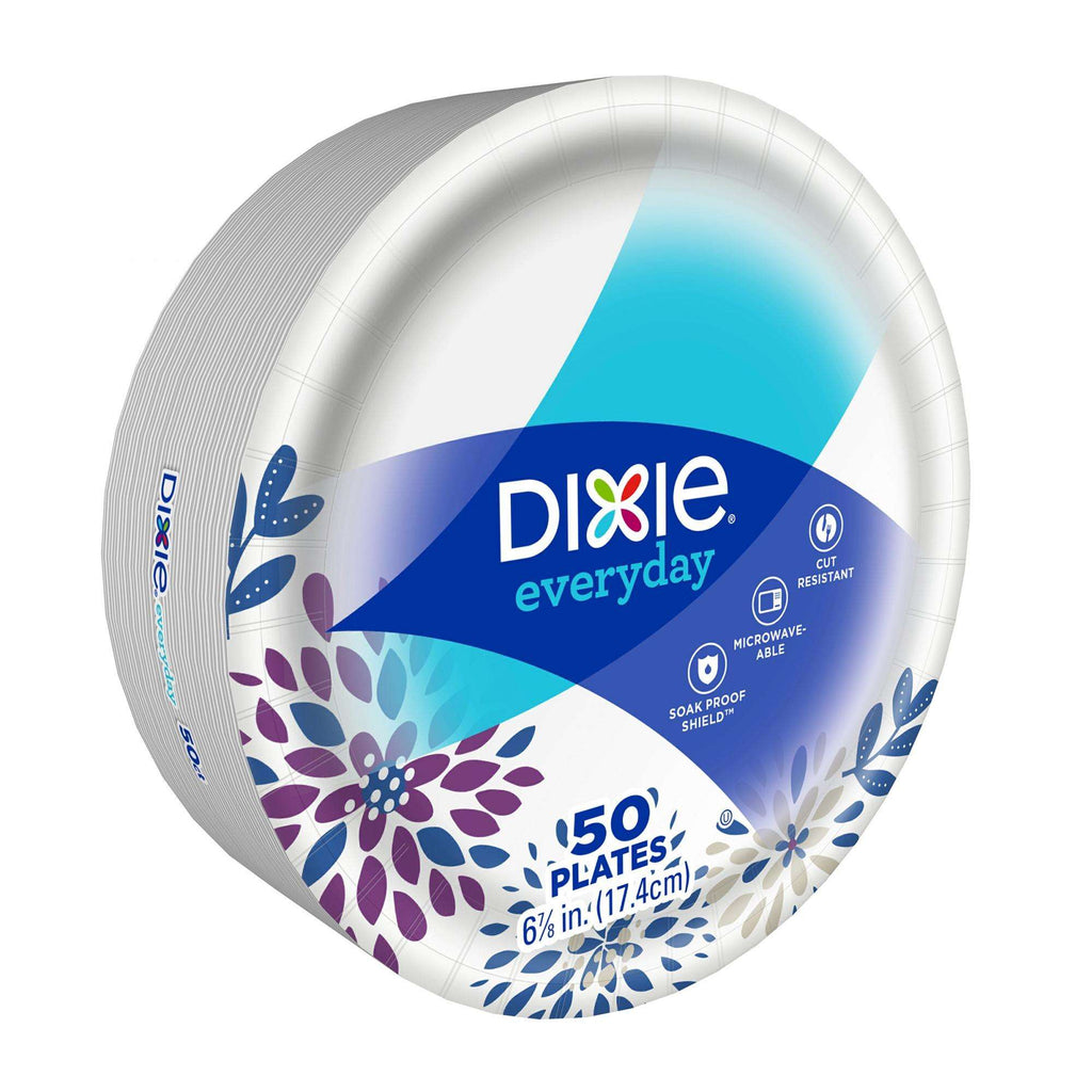 (3 pack) Everyday Paper Snack/Dessert Plates, 7", 50 Count